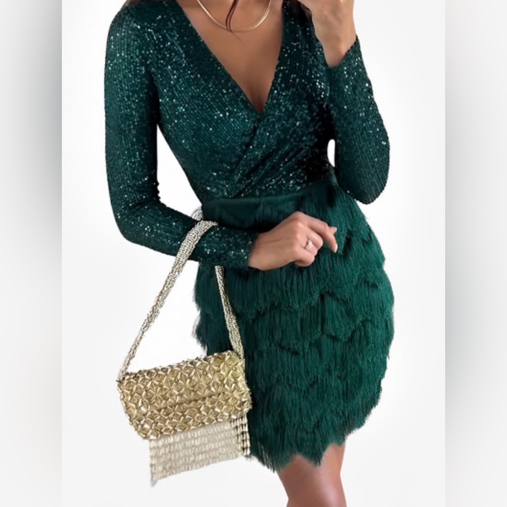 Green Long Sleeve Dress